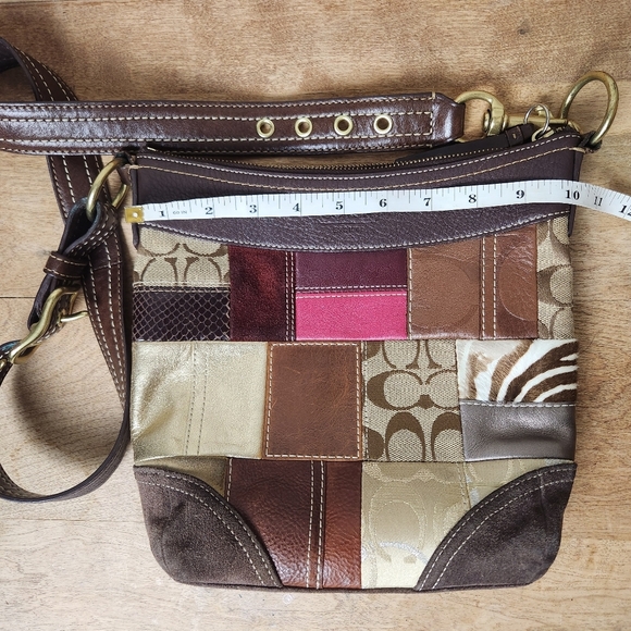 Coach Limited Edition Patchwork Crossbody Bag Mixed Leathers Authentic - Picture 13 of 16